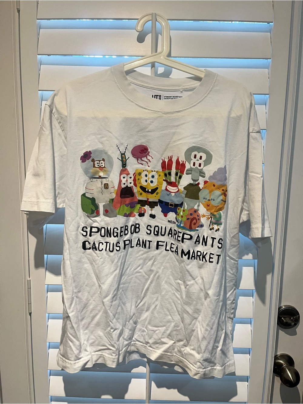 Cactus Plant Flea Market White SpongeBob Multicolor Graphic Tee - unisex